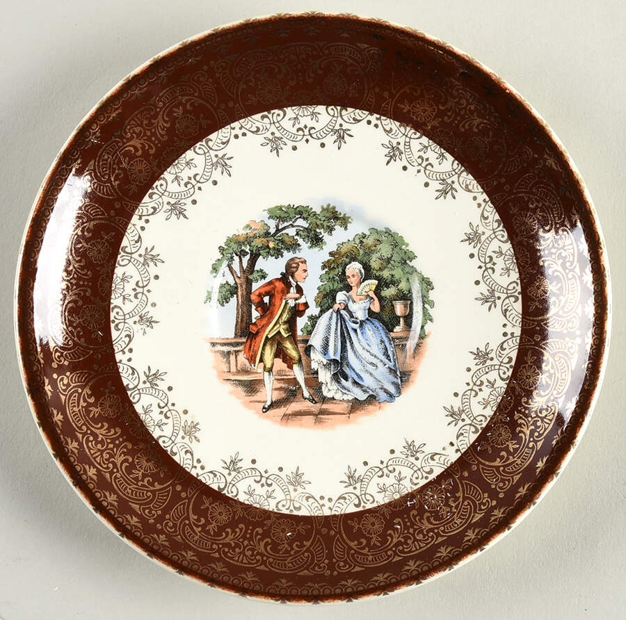 2176 Maroon Saucer by Taylor, Smith & Taylor (Ts&T)-1
