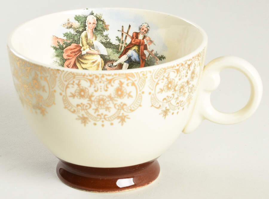 2176 Maroon Footed Cup by Taylor, Smith & Taylor (Ts&T)-1