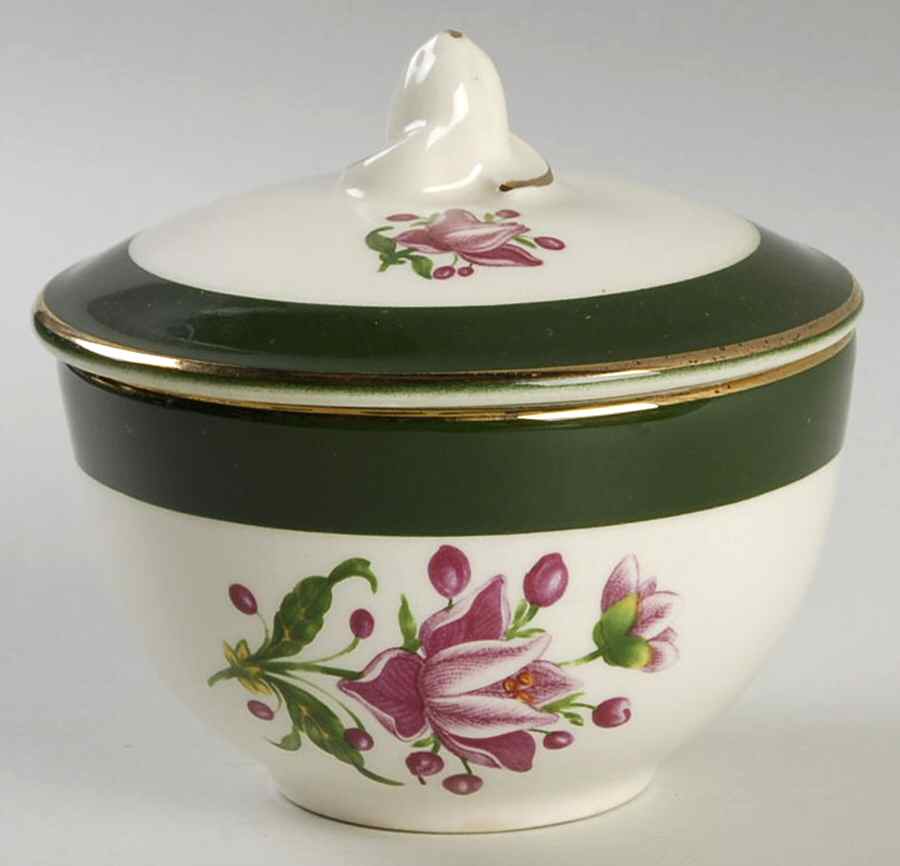 Appalachian Heirloom Bonnie (Gold Trim) Sugar Bowl & Lid by Taylor, Smith & Taylor (Ts&T)-1