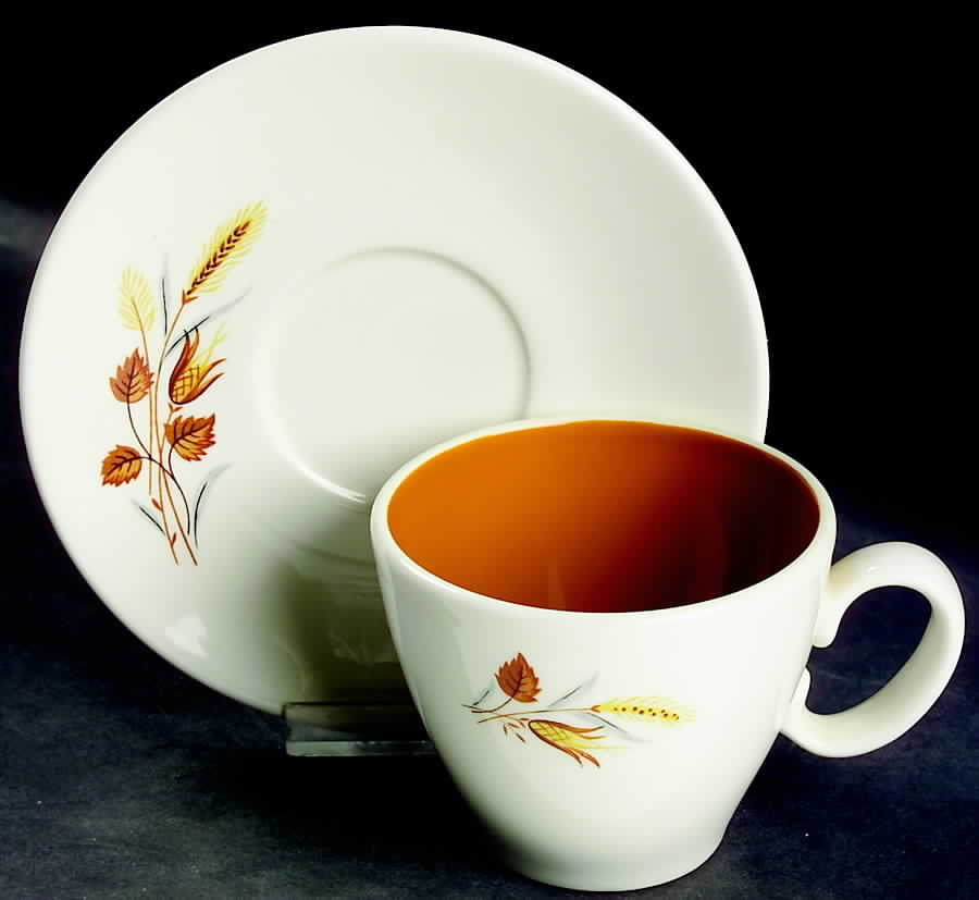 Autumn Harvest Footed Cup & Saucer Set by Taylor, Smith & Taylor (Ts&T)-1