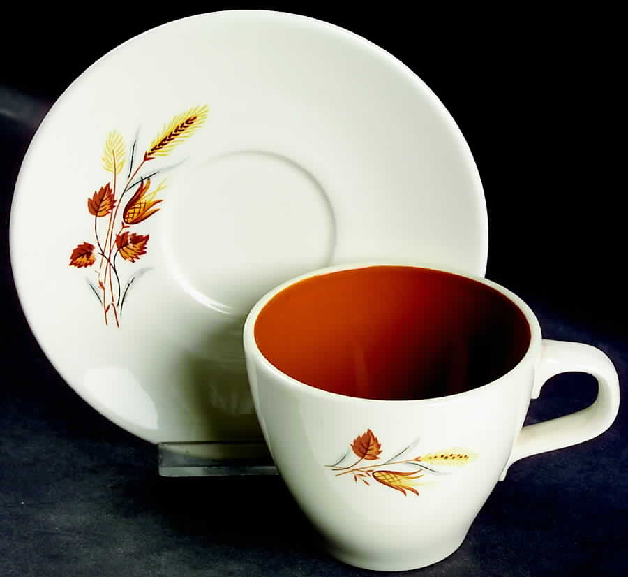Autumn Harvest Footed Cup & Saucer Set by Taylor, Smith & Taylor (Ts&T)-1