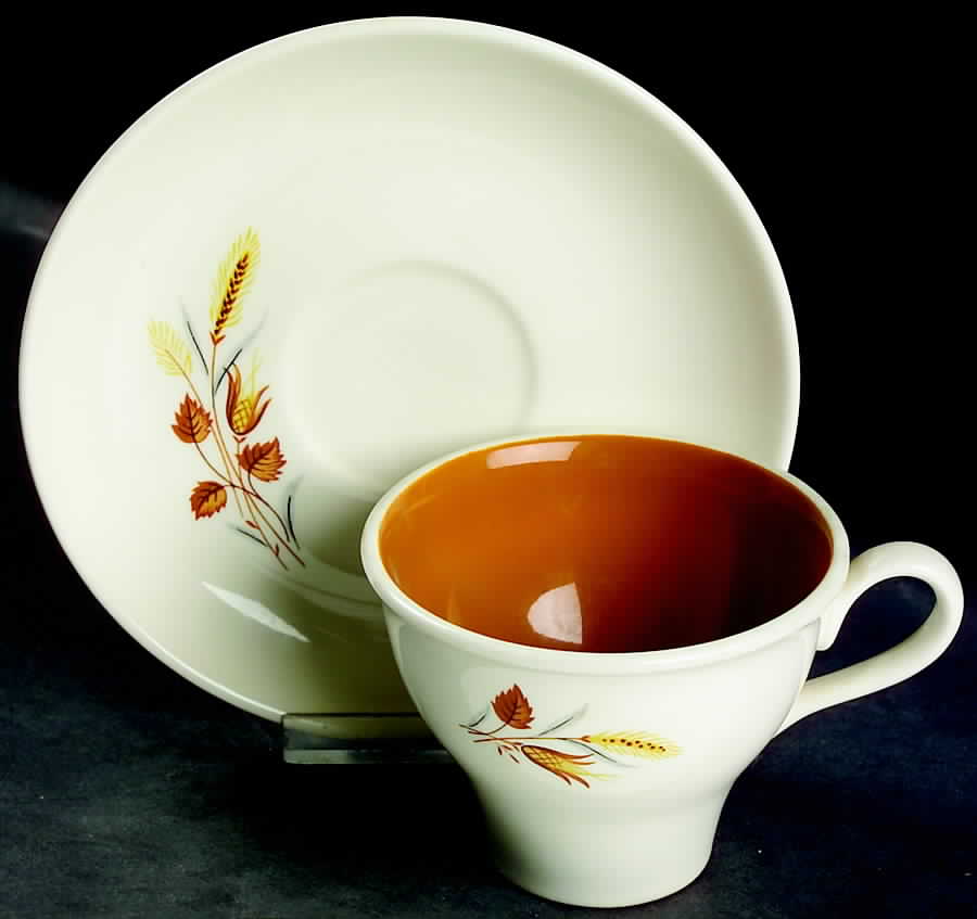 Autumn Harvest Footed Cup & Saucer Set by Taylor, Smith & Taylor (Ts&T)-1