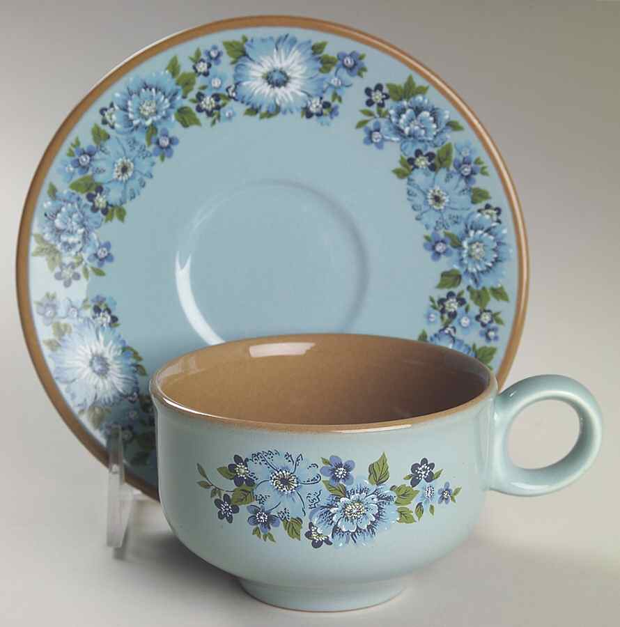 Azura Flat Cup & Saucer Set by Taylor, Smith & Taylor (Ts&T)-1