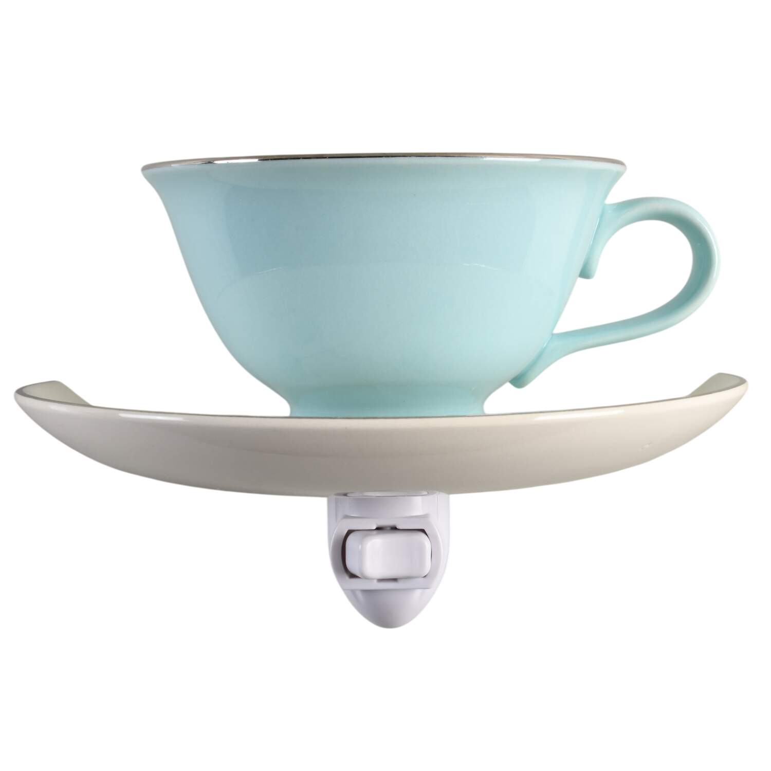 Blue Lace 4 3/8"-4 5/8" Night Light/Cup & Saucer HC by Taylor, Smith & Taylor (Ts&T)-1