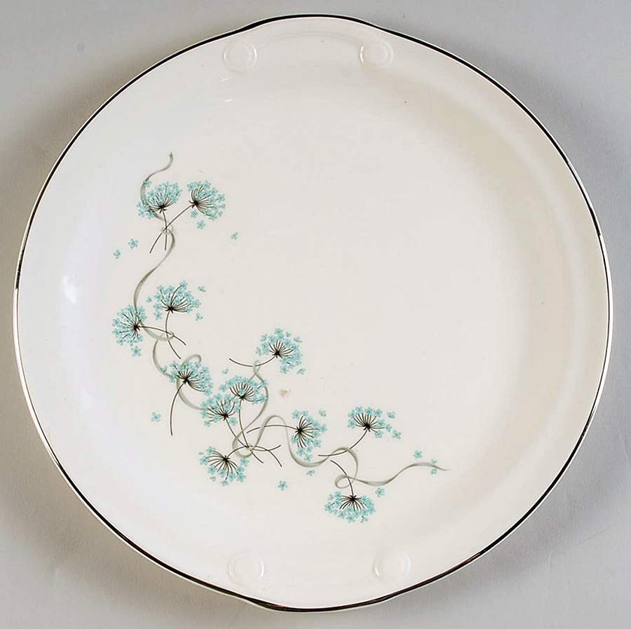 Blue Lace Handled Cake Plate by Taylor, Smith & Taylor (Ts&T)-1
