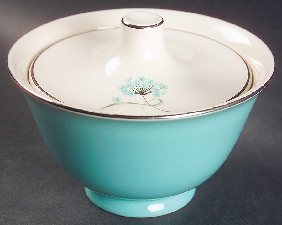 Blue Lace Sugar Bowl & Lid by Taylor, Smith & Taylor (Ts&T)-1