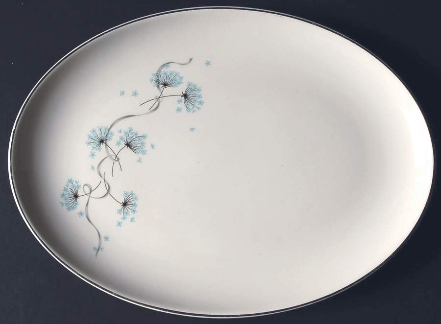 Blue Lace 11" Oval Serving Platter by Taylor, Smith & Taylor (Ts&T)-1