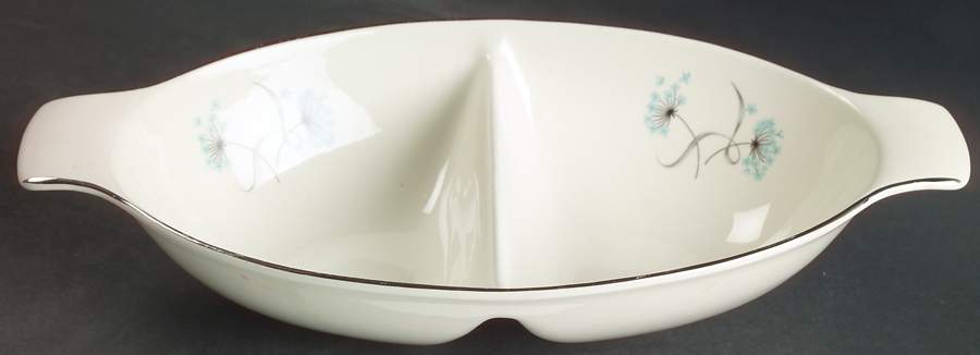 Blue Lace 12" Oval Divided Vegetable Bowl by Taylor, Smith & Taylor (Ts&T)-1