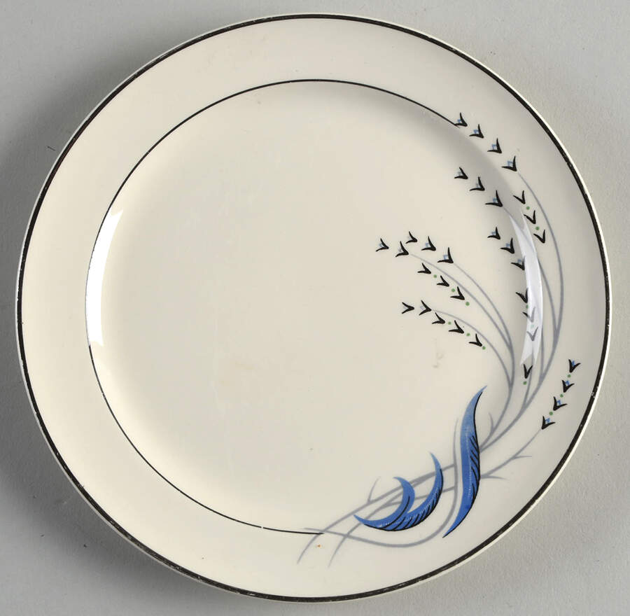 Blue Wheat Bread & Butter Plate by Taylor, Smith & Taylor (Ts&T)-1