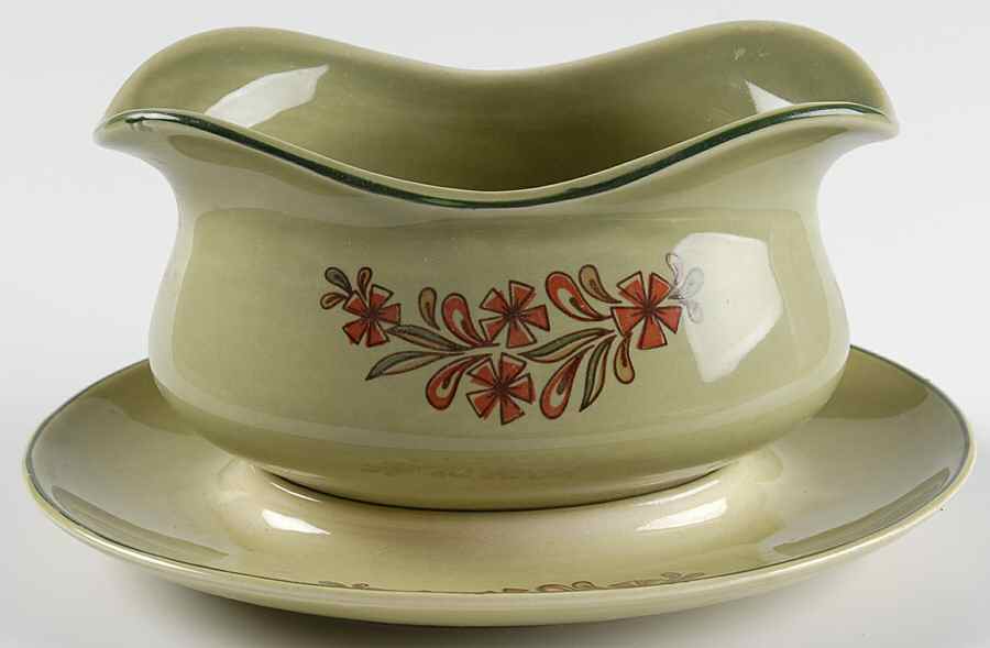Bonnie Green Gravy Boat & Underplate by Taylor, Smith & Taylor (Ts&T)-1