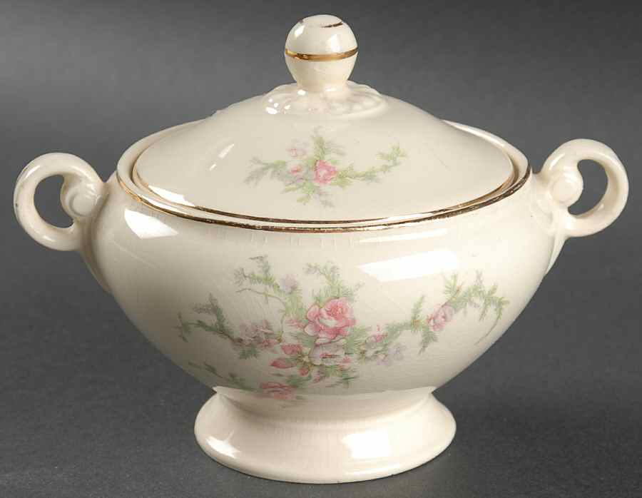 Brides Bouquet Sugar Bowl & Lid by Taylor, Smith & Taylor (Ts&T)-1