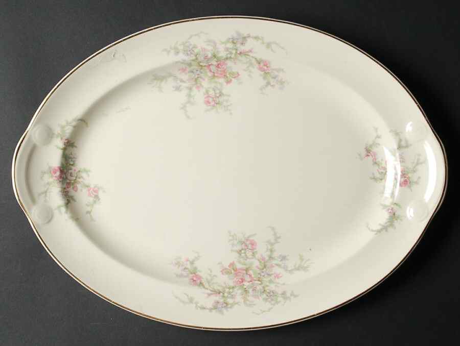 Brides Bouquet 13" Oval Serving Platter by Taylor, Smith & Taylor (Ts&T)-1