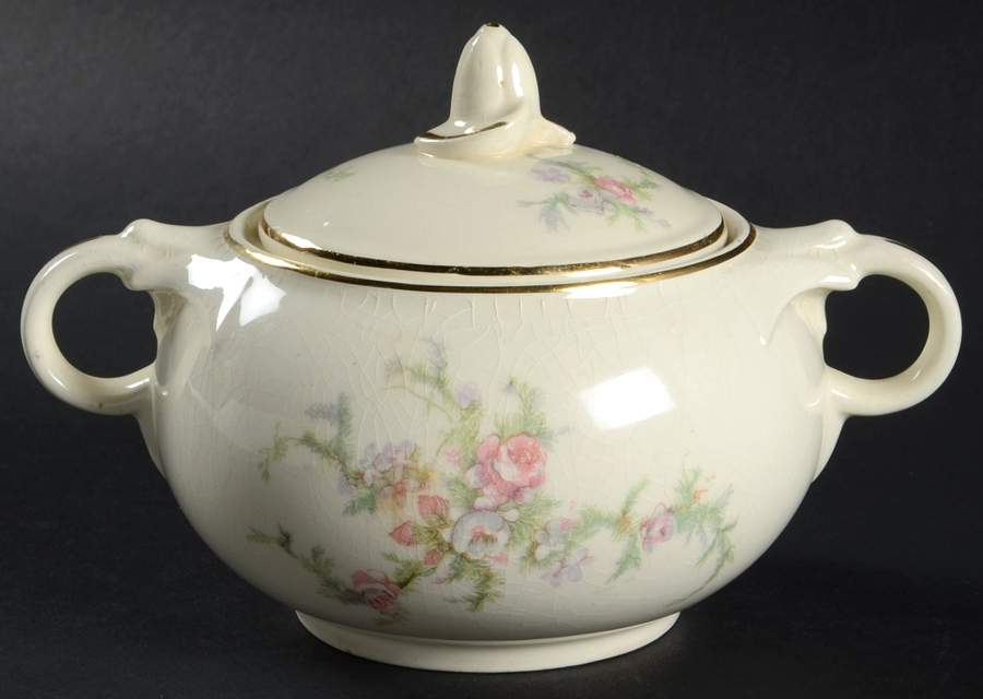 Brides Bouquet Sugar Bowl & Lid by Taylor, Smith & Taylor (Ts&T)-1