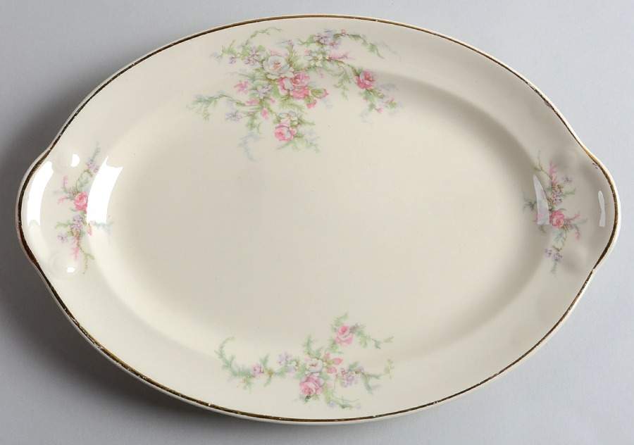 Brides Bouquet 11" Oval Serving Platter by Taylor, Smith & Taylor (Ts&T)-1