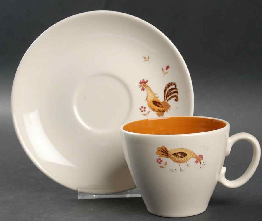 Break O Day Flat Cup & Saucer Set by Taylor, Smith & Taylor (Ts&T)-1