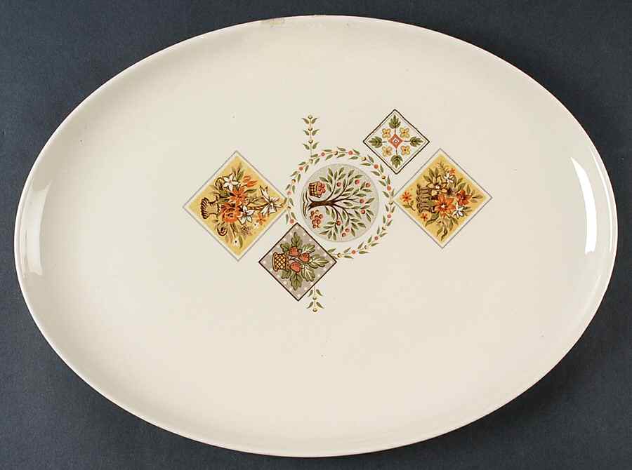 Brocatelle 13" Oval Serving Platter by Taylor, Smith & Taylor (Ts&T)-1
