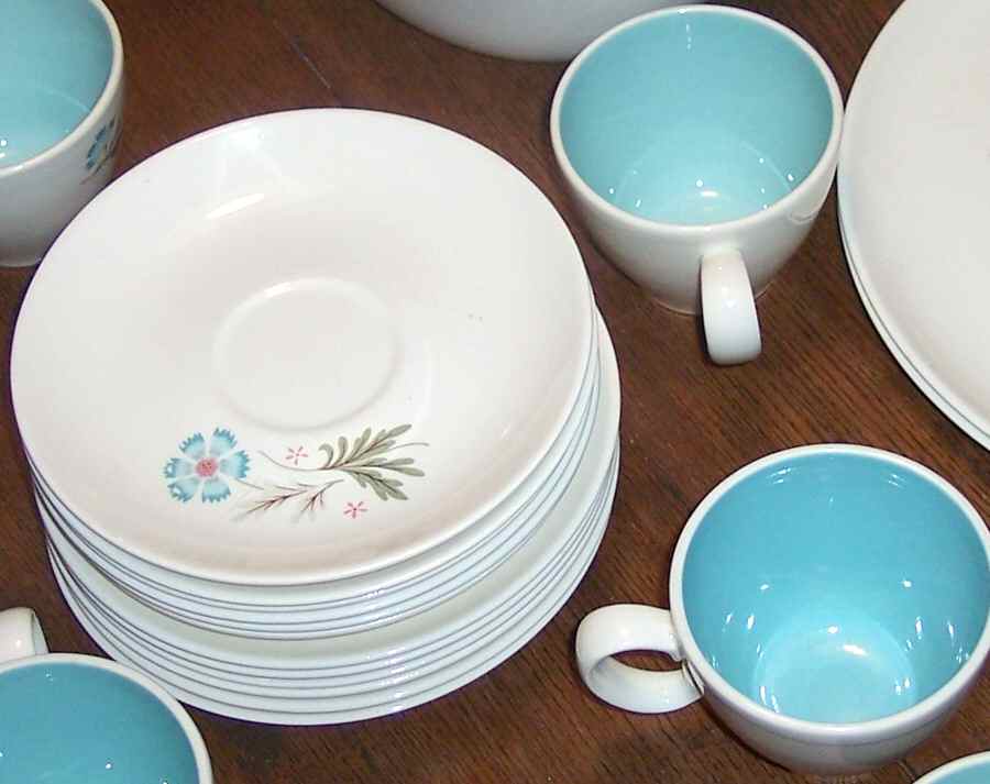 Bridal Wreath Flat Cup & Saucer Set by Taylor, Smith & Taylor (Ts&T)-1