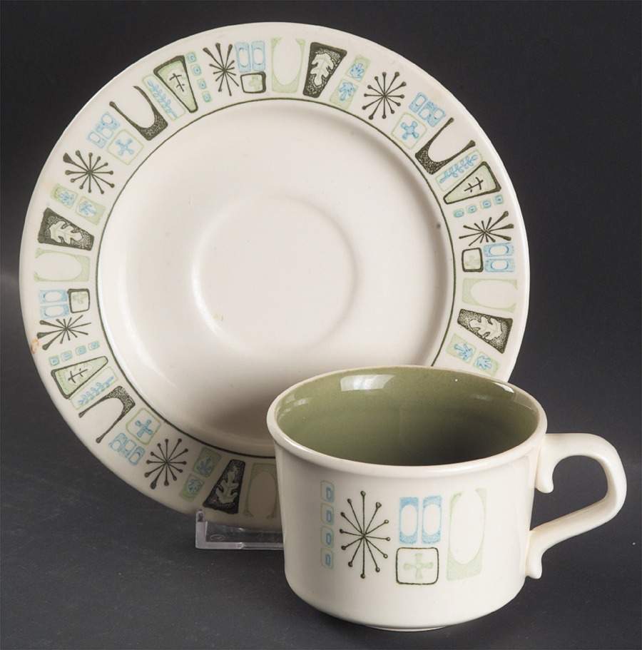 Cathay Flat Cup & Saucer Set by Taylor, Smith & Taylor (Ts&T)-1