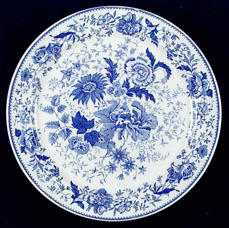 Center Bouquet Blue (Laurel Empire Shape) Dinner Plate by Taylor, Smith & Taylor (Ts&T)-1