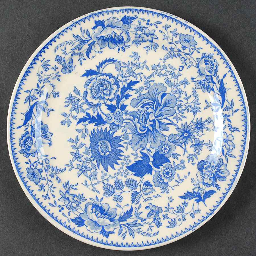 Center Bouquet Blue (Laurel Empire Shape) Bread & Butter Plate by Taylor, Smith & Taylor (Ts&T)-1