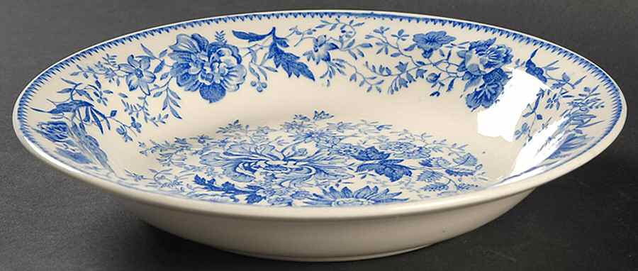Center Bouquet Blue (Laurel Empire Shape) Rim Soup Bowl by Taylor, Smith & Taylor (Ts&T)-1