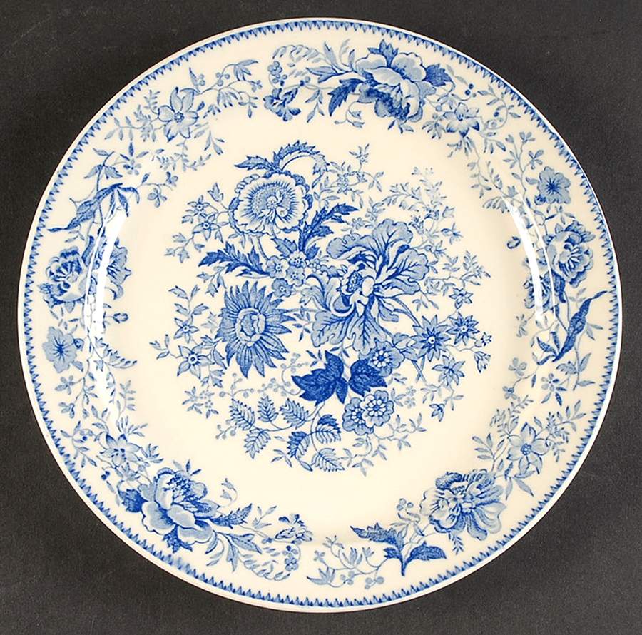 Center Bouquet Blue (Laurel Empire Shape) Salad Plate by Taylor, Smith & Taylor (Ts&T)-1