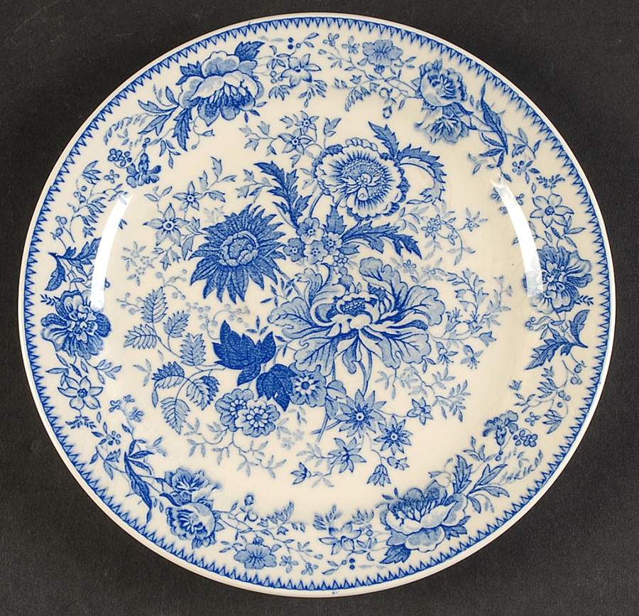 Center Bouquet Blue (Laurel Empire Shape) Dessert/Pie Plate by Taylor, Smith & Taylor (Ts&T)-1