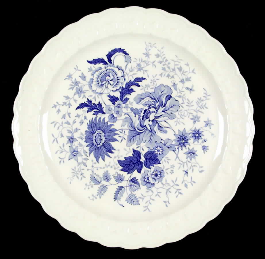 Center Bouquet Blue (Garland Shape) Dinner Plate by Taylor, Smith & Taylor (Ts&T)-1