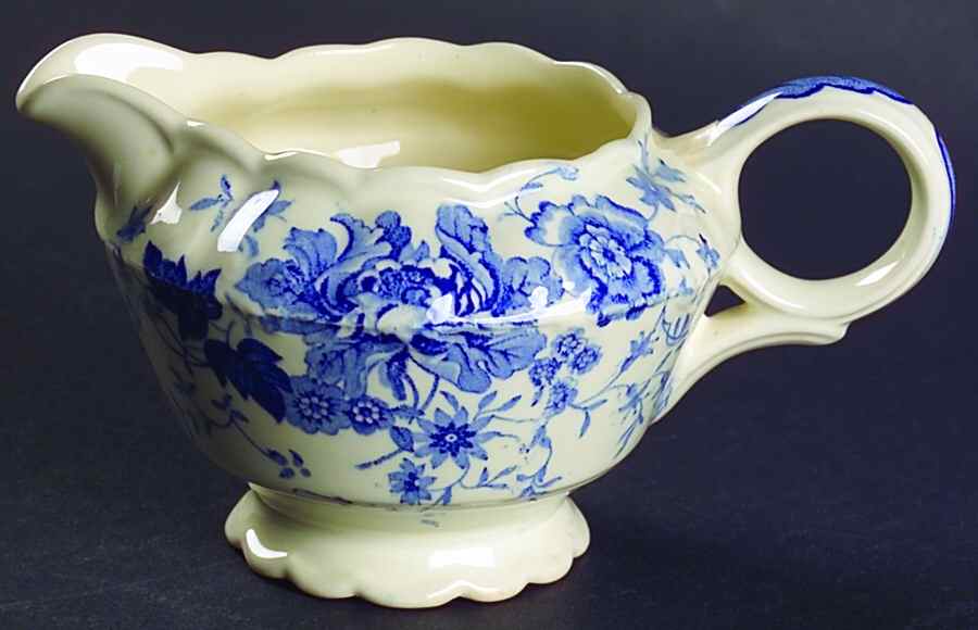 Center Bouquet Blue (Garland Shape) Creamer by Taylor, Smith & Taylor (Ts&T)-1
