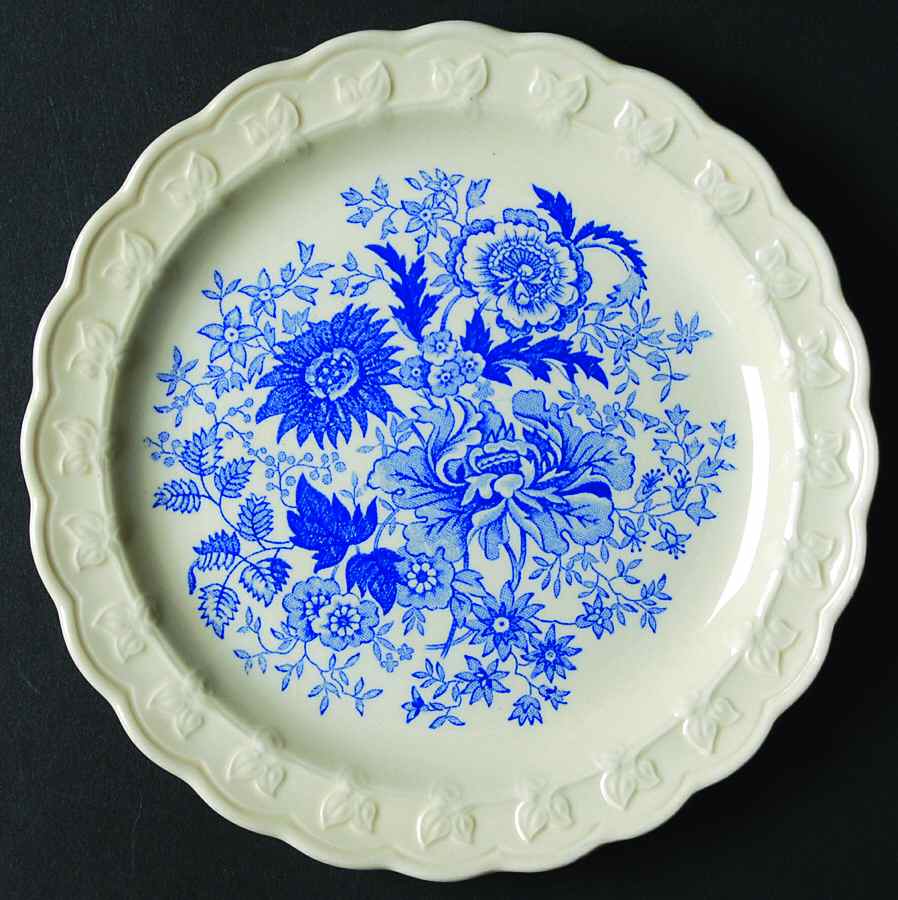 Center Bouquet Blue (Garland Shape) Bread & Butter Plate by Taylor, Smith & Taylor (Ts&T)-1