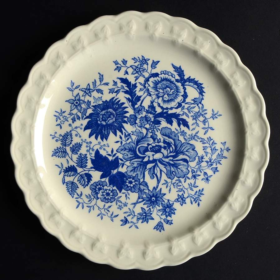 Center Bouquet Blue (Garland Shape) Dessert/Pie Plate by Taylor, Smith & Taylor (Ts&T)-1