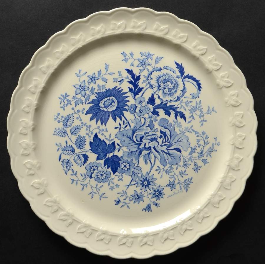 Center Bouquet Blue (Garland Shape) Luncheon Plate by Taylor, Smith & Taylor (Ts&T)-1