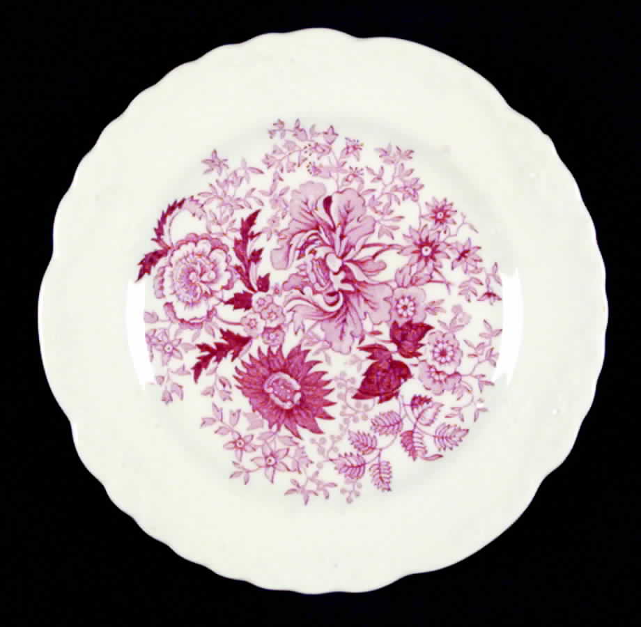 Center Bouquet Red (Fairway Shape) Dinner Plate by Taylor, Smith & Taylor (Ts&T)-1