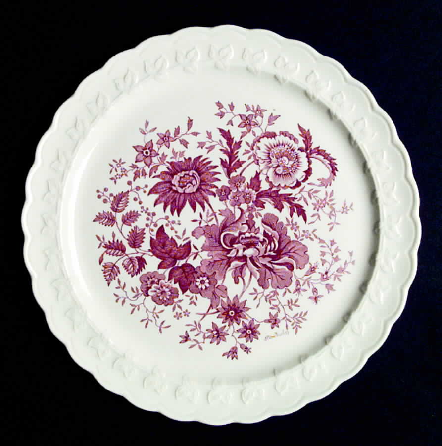 Center Bouquet Red (Garland Shape) Dinner Plate by Taylor, Smith & Taylor (Ts&T)-1