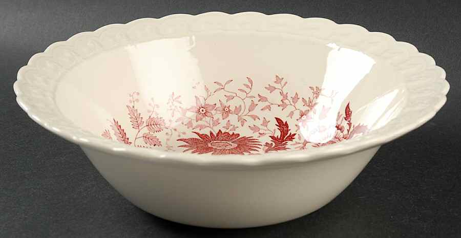 Center Bouquet Red (Garland Shape) 9" Round Vegetable Bowl by Taylor, Smith & Taylor (Ts&T)-1