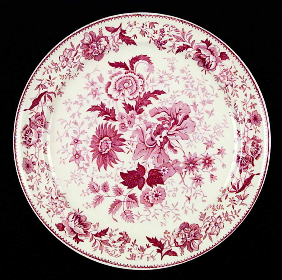 Center Bouquet Red (Smooth) Dinner Plate by Taylor, Smith & Taylor (Ts&T)-1