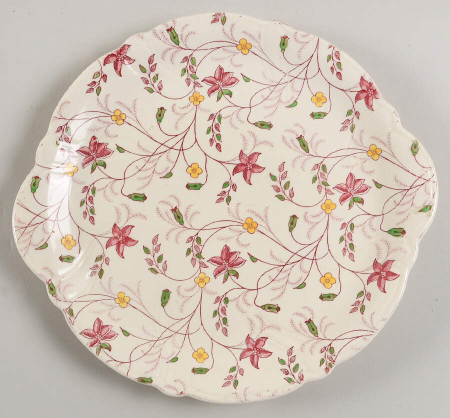 Chelsea Chintz Handled Cake Plate by Taylor, Smith & Taylor (Ts&T)-1
