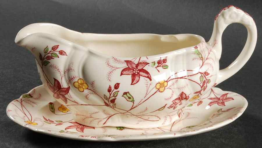 Chelsea Chintz Gravy Boat & Underplate by Taylor, Smith & Taylor (Ts&T)-1