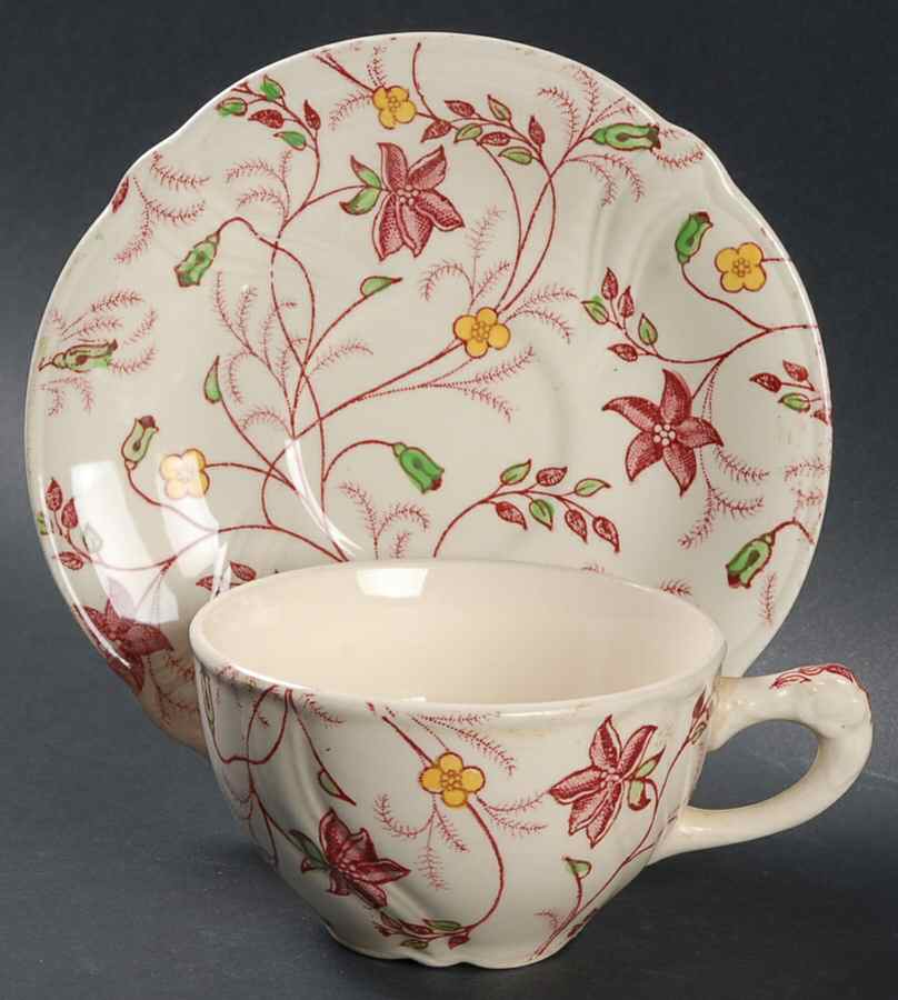 Chelsea Chintz Flat Cup & Saucer Set by Taylor, Smith & Taylor (Ts&T)-1