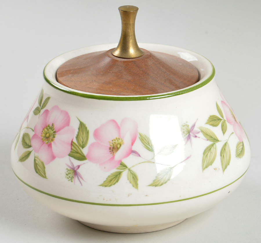 Chateau Pink Sugar Bowl & Lid by Taylor, Smith & Taylor (Ts&T)-1