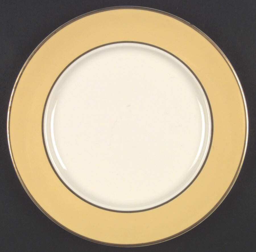 Classic Sunburst Yellow (Gold Trim) Dinner Plate by Taylor, Smith & Taylor (Ts&T)-1