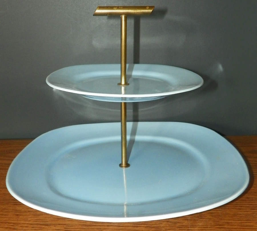 Conversation Blue 2 Tiered Serving Tray (Dinner&Bread/Butter Plate) by Taylor, Smith & Taylor (Ts&T)-1