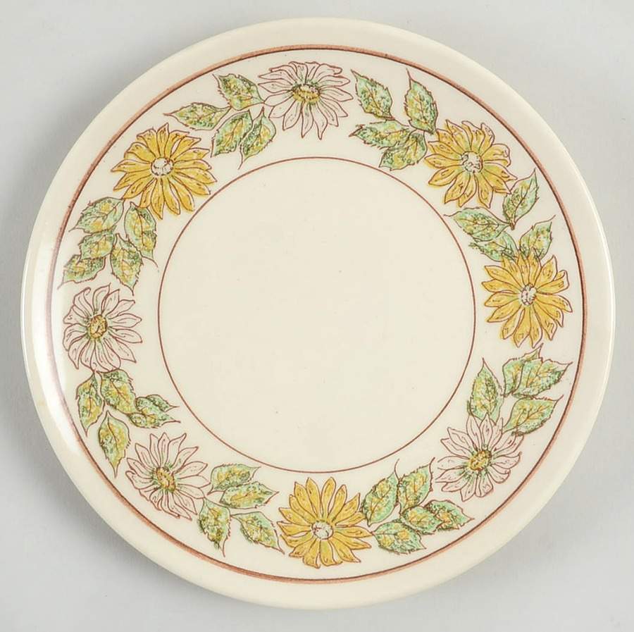 Daisy Wreath Green Bread & Butter Plate by Taylor, Smith & Taylor (Ts&T)-1