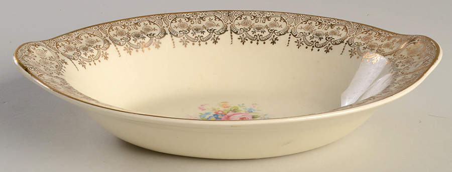 Diana (Gold Trim) 9" Oval Vegetable Bowl by Taylor, Smith & Taylor (Ts&T)-1