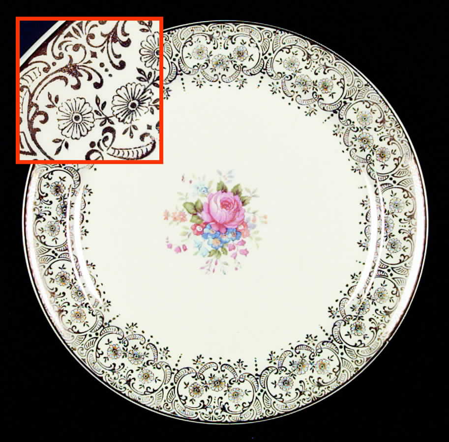 Diana (Gold Trim) Dinner Plate by Taylor, Smith & Taylor (Ts&T)-1