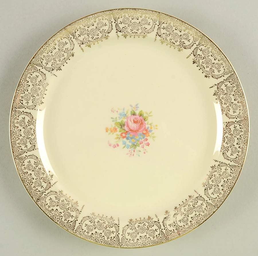 Diana (Gold Trim) Salad Plate by Taylor, Smith & Taylor (Ts&T)-1