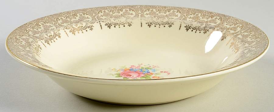 Diana (Gold Trim) Rim Soup Bowl by Taylor, Smith & Taylor (Ts&T)-1