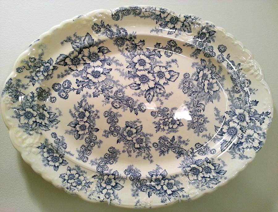 Dogwood Blue 12" Oval Serving Platter by Taylor, Smith & Taylor (Ts&T)-1