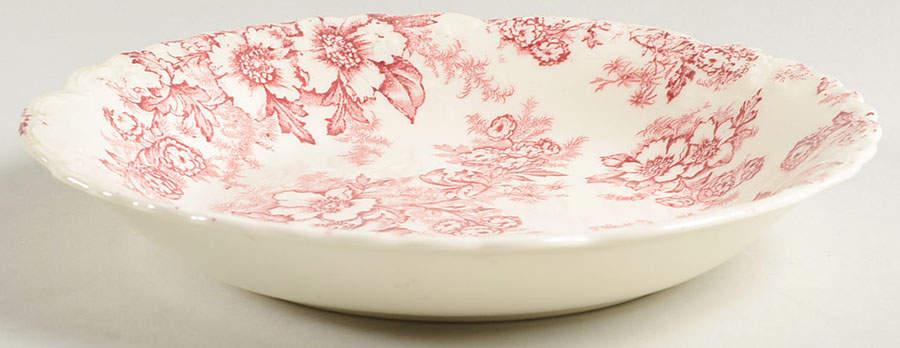 Dogwood Pink (Fairway, Cream Bkgd) Coupe Soup Bowl by Taylor, Smith & Taylor (Ts&T)-1