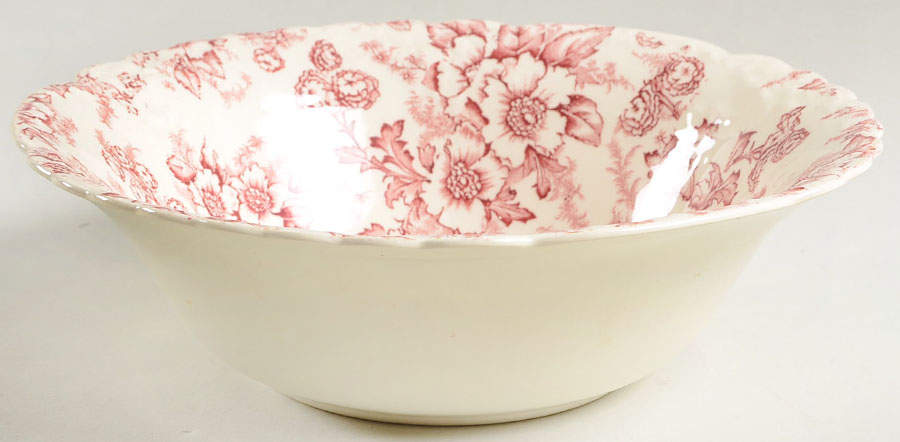 Dogwood Pink (Fairway, Cream Bkgd) 8" Round Vegetable Bowl by Taylor, Smith & Taylor (Ts&T)-1